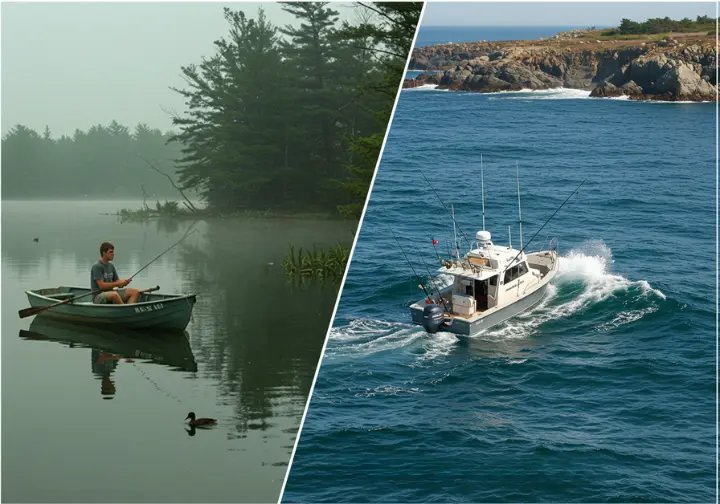 Split-image showing freshwater and saltwater fishing licenses in Florida.