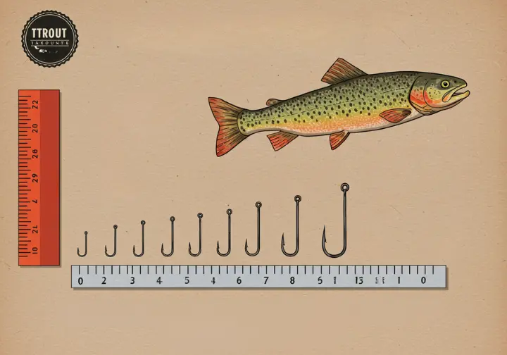 How to understand trout hook sizes, including size numbering and importance.