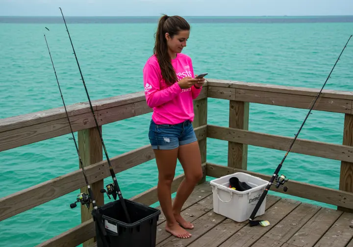 Smartphone screen showing the Florida Fish and Wildlife Conservation Commission website for purchasing a fishing license.