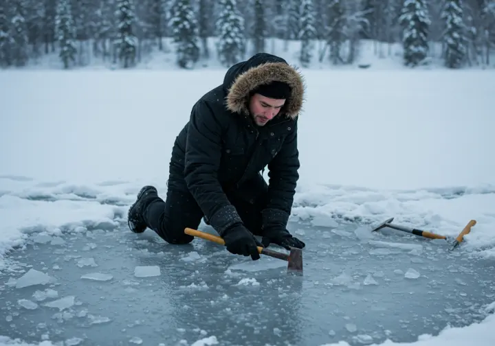 Ice safety guidelines and precautions for a safe ice fishing experience.