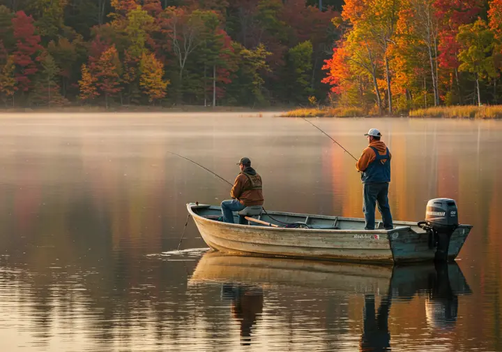 Family enjoying a free fishing day at a Maryland lake.