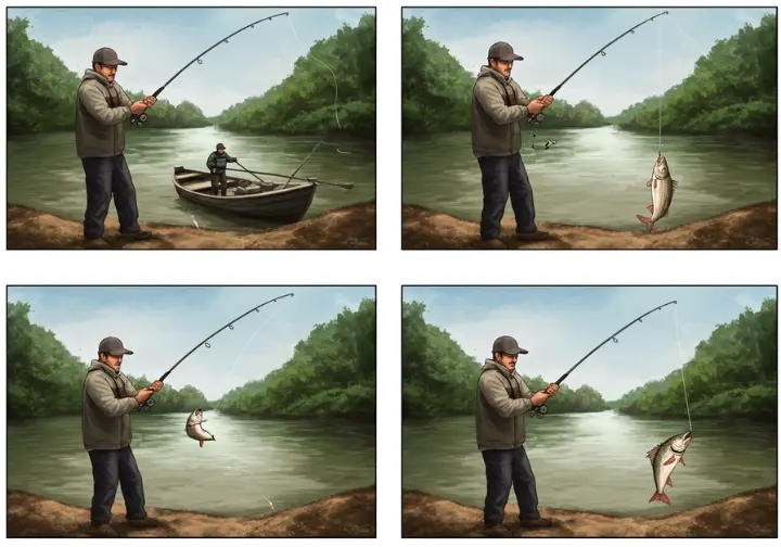 Step-by-step guide to snagging fish, from casting to reeling in the catch.
