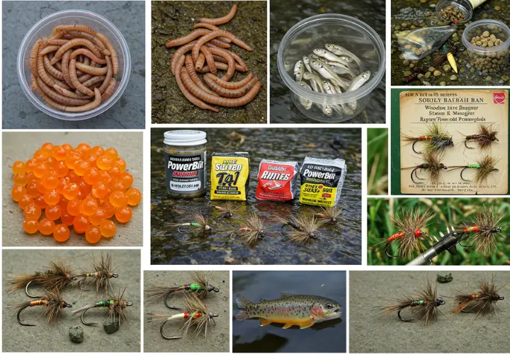 Matching hook sizes to different types of trout bait.