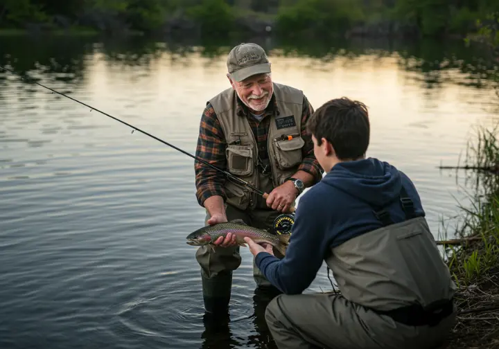 Expert tips and ethical considerations for trout fishing.