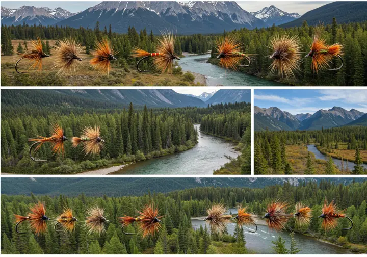 Fly selection for fly fishing Canada based on location and species: showing regional fly recommendations for BC, Alberta, and Yukon.