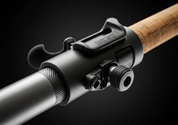 Close-up highlighting key features of a surf casting rod holder, focusing on material, adjustability, and secure design elements for informed purchasing.