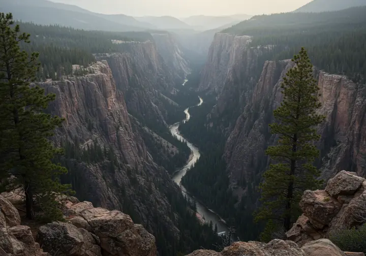 Cheesman Canyon quiet corners: secluded canyon view with river winding through rugged, natural landscape.