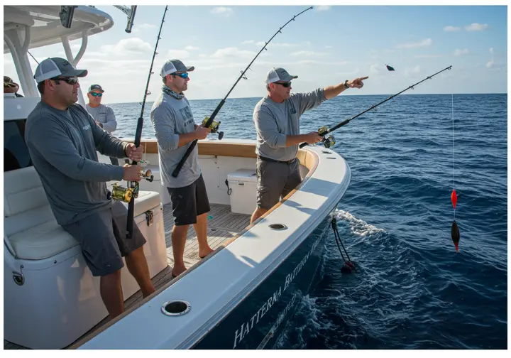 Fishing techniques and strategies for Hatteras offshore charters: learn about trolling, bottom fishing, and expert tips from captains.