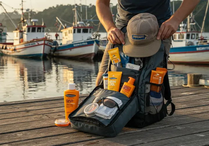 Packing fishing gear, hat, sunscreen, essential tips for Quepos fishing.