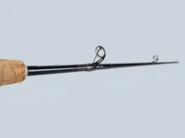 Detailed horizontal layout of a modern fishing rod with key parts highlighted, demystifying its components.