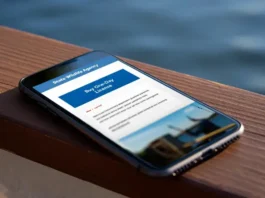Smartphone screen showing an official state website page for purchasing an instant one-day fishing license online.
