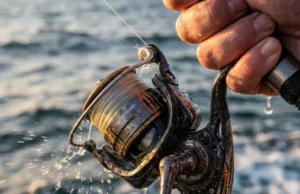 Best Spinning Reels Under $100: The 2026 Value Audit Close-up of a spinning reel under heavy drag pressure with salt spray and angler's hand gripping tight.