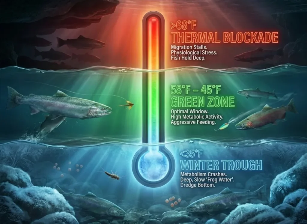 Master Fishing Magazine Water Temp Migration Traffic Light Chart