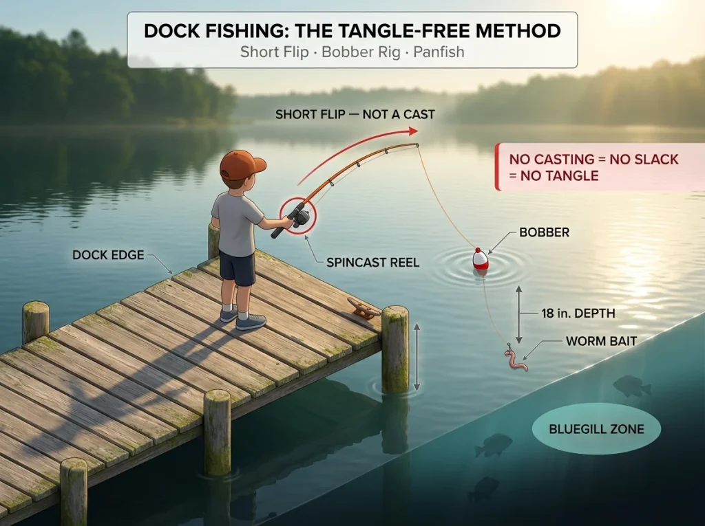 Master Fishing Magazine INFOGRAPHIC kids dock fishing bobber rig short flip