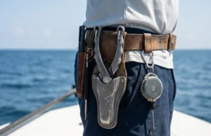 Best Dehooking Tools: Safe Catch & Release Angler leaning over boat side using long-reach dehooking tool to release a fish in the water.