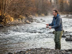 The Drift Speed Rule That Doubled My River Hookups Angler casting upstream at 45 degrees to drift bait through a river seam at current speed