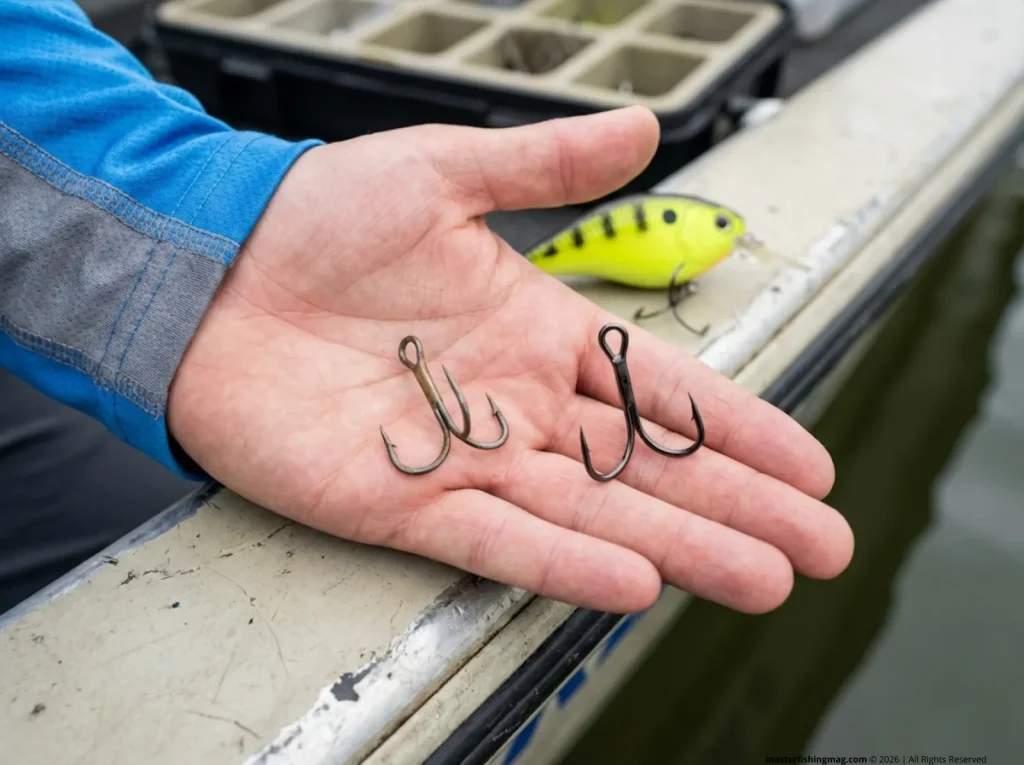 Master Fishing Magazine factory treble bent vs premium hook comparison