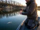 Your Jerkbait Cadence Is Off. Here’s How to Fix It Angler executing a jerkbait cadence snap with slack-line technique on a clear winter reservoir at sunrise
