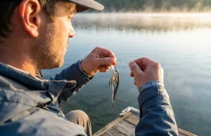 Most Anglers Rig Snap Swivels vs Direct Tie Wrong Angler tying direct knot to Rapala crankbait on dock — snap swivel vs direct tie rigging
