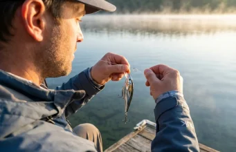 Most Anglers Rig Snap Swivels vs Direct Tie Wrong Angler tying direct knot to Rapala crankbait on dock — snap swivel vs direct tie rigging
