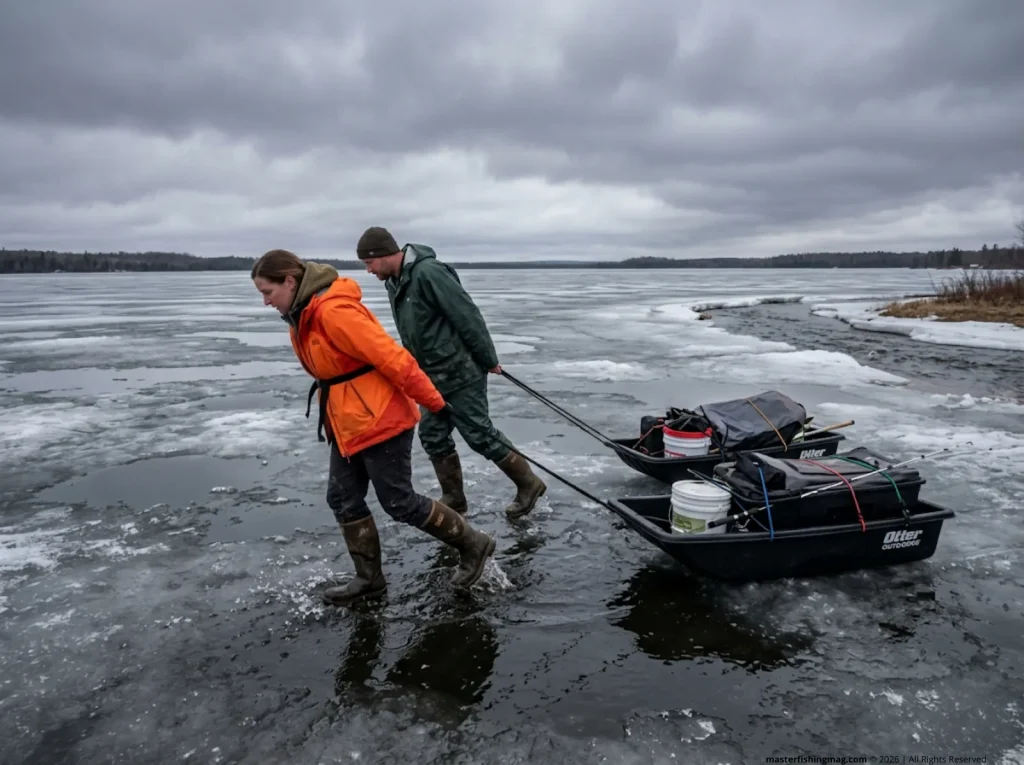 Anglers moving to late-ice inlets for winter bluegill and crappie ice fishing tactics