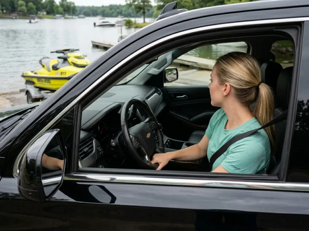 Driver applying bottom-hand steering to control trailer angular velocity