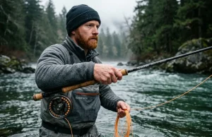 Best Steelhead Rivers Washington State Compared by CFS Angler inspecting the best steelhead rivers in washington state