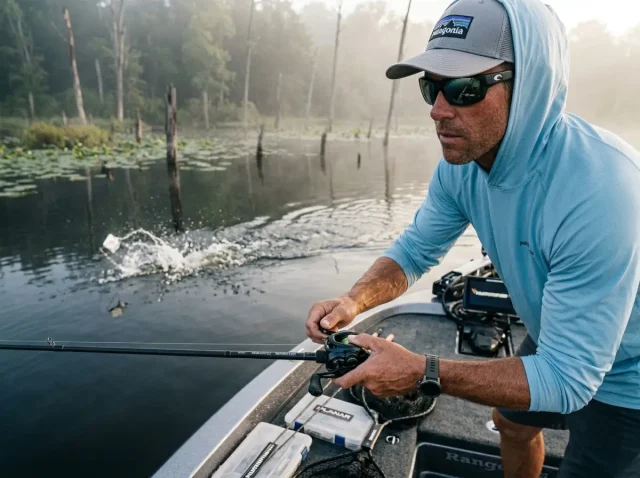 buzzbait-tuning-blade-modification-guide-hero Angler fishing with a buzzbait tuning blade modification guide strategy.