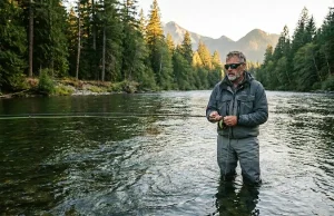 The Klamath Dams Came Down. Here’s What Happened Next Fly angler watching fall Chinook salmon run push upstream in restored Pacific Northwest river