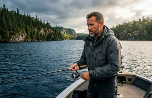Lake Trout Deep Water Tactics Most Guides Get Wrong Angler using deep water lake trout tactics vertical jigging from a boat