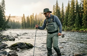 Is Wade Fishing Ethical? The Physics Say It Depends Experienced angler carefully reading the stream bed substrate before taking a step.