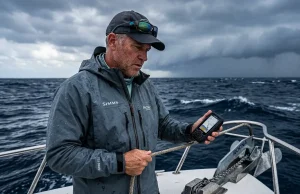 Drifting Off the Fish? Fix Your Anchoring Position Angler checking GPS to fix anchoring position