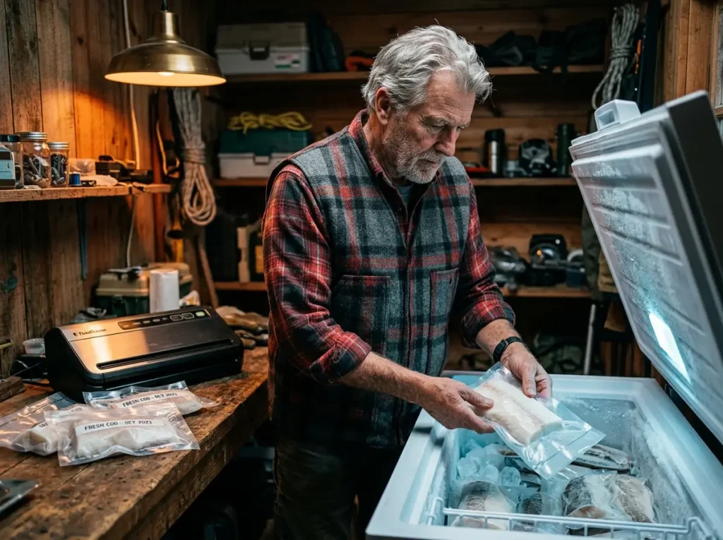 Vacuum sealing and freezing fish after you clean and fillet fish for beginners