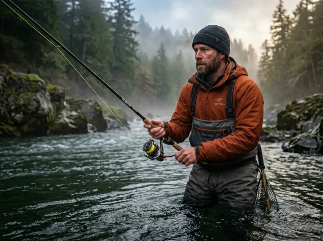 how-to-catch-steelhead-river-drift-fishing Expert angler showing how to catch steelhead river drift fishing in prime conditions