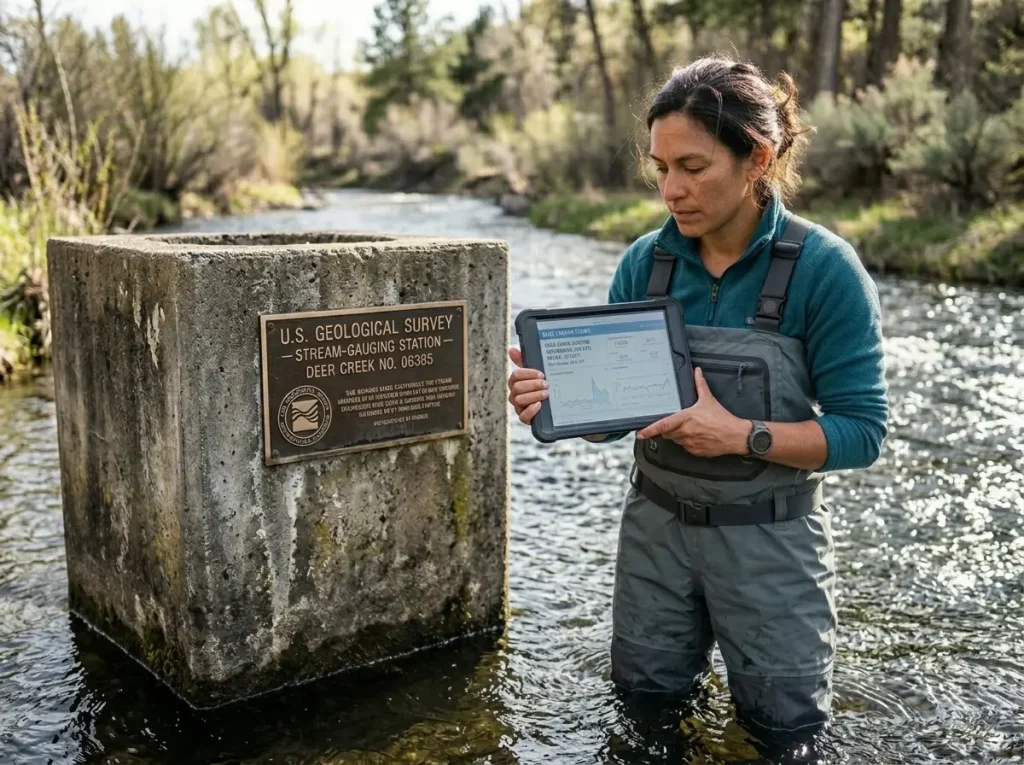 Analyzing river data to understand how to read a usgs stream gauge for fishing.