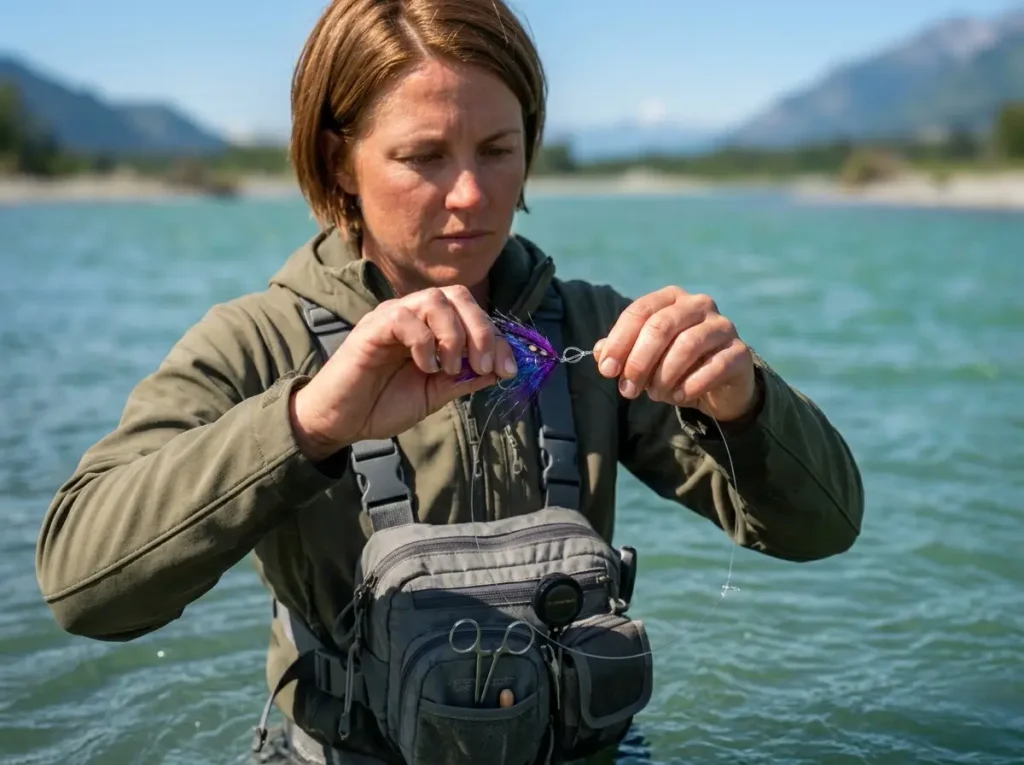 Tying a UV Intruder fly for steelhead vision in green water