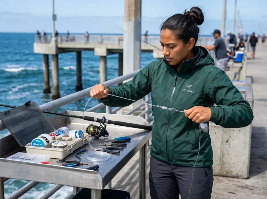 Vertical pier fishing techniques bait rigs and species tactics