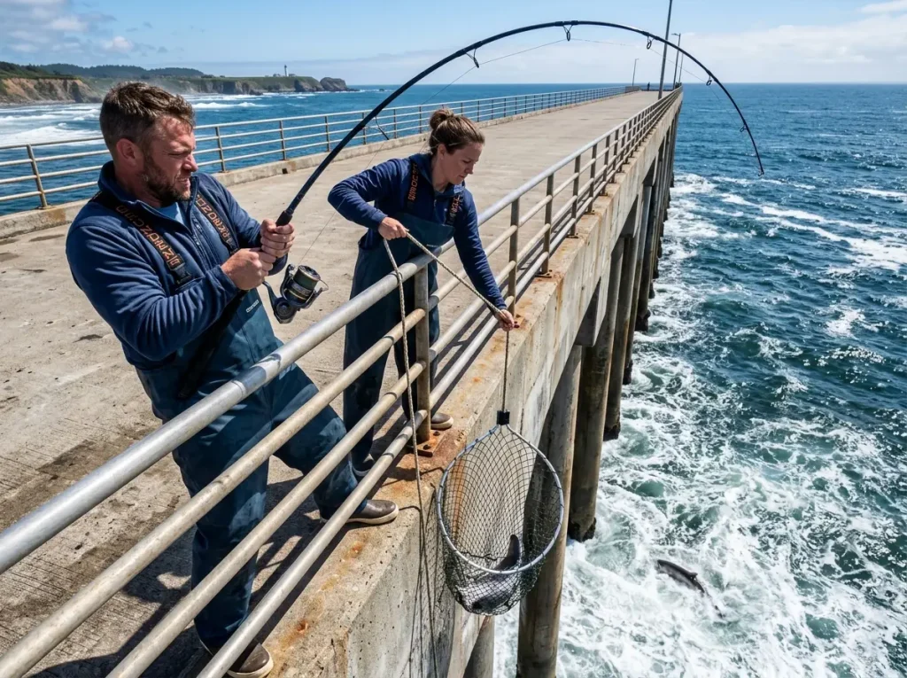 Net landing pier fishing techniques bait rigs and species