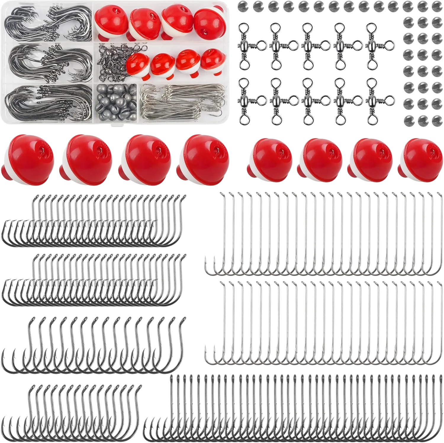 AGOOL 223-piece fishing tackle assortment kit for beginners
