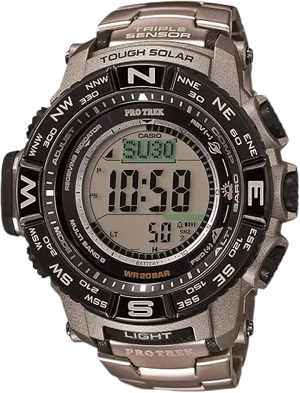 Casio Pro Trek PRW3500T fishing watch with tide graph and fishing time