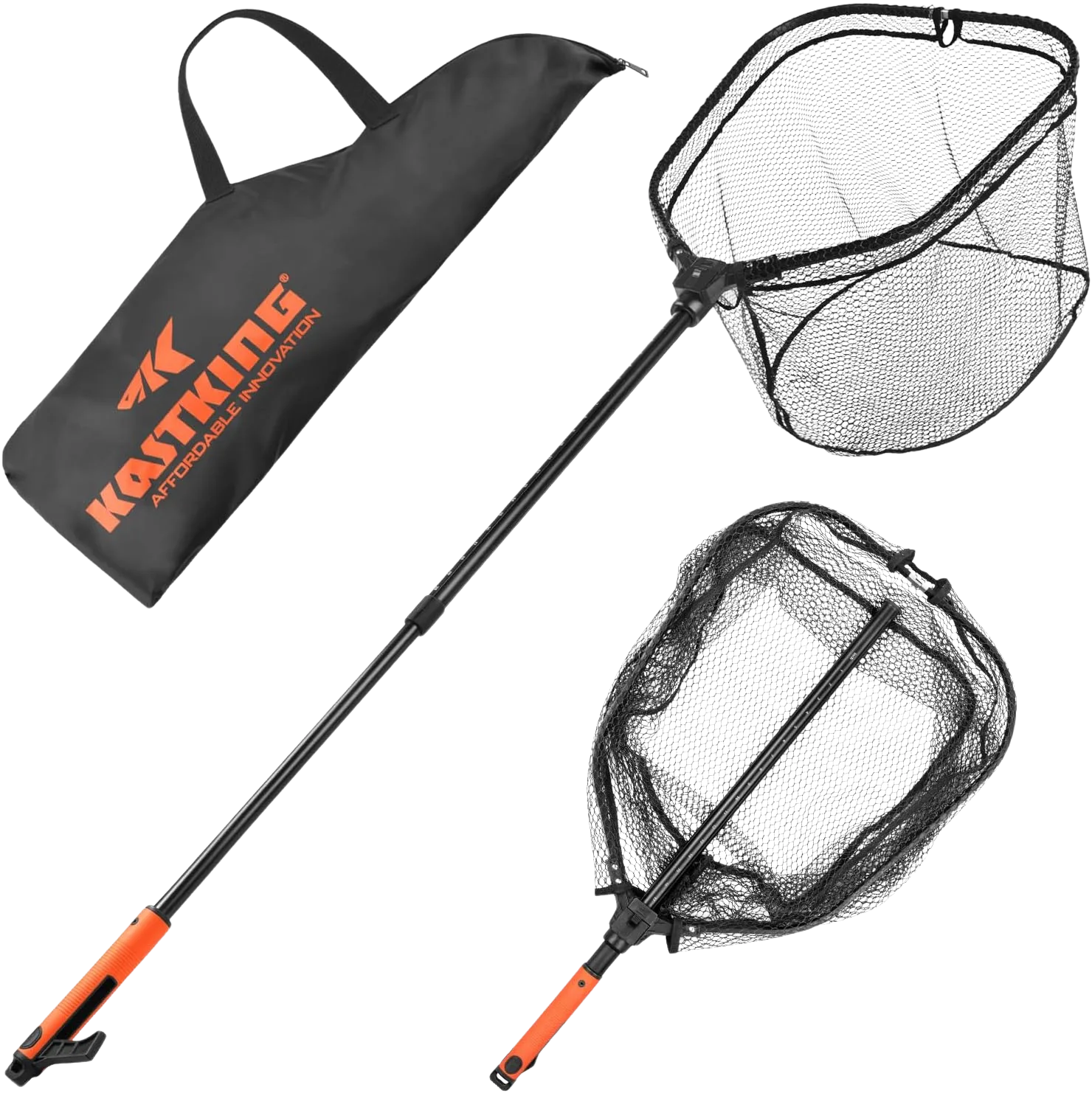 KastKing Brutus folding landing net with integrated boat hook for boat fishing