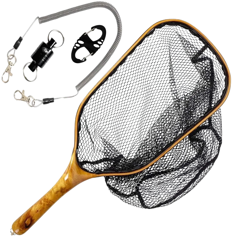SF Rubber-Mesh Landing Net for catch and release freshwater fishing