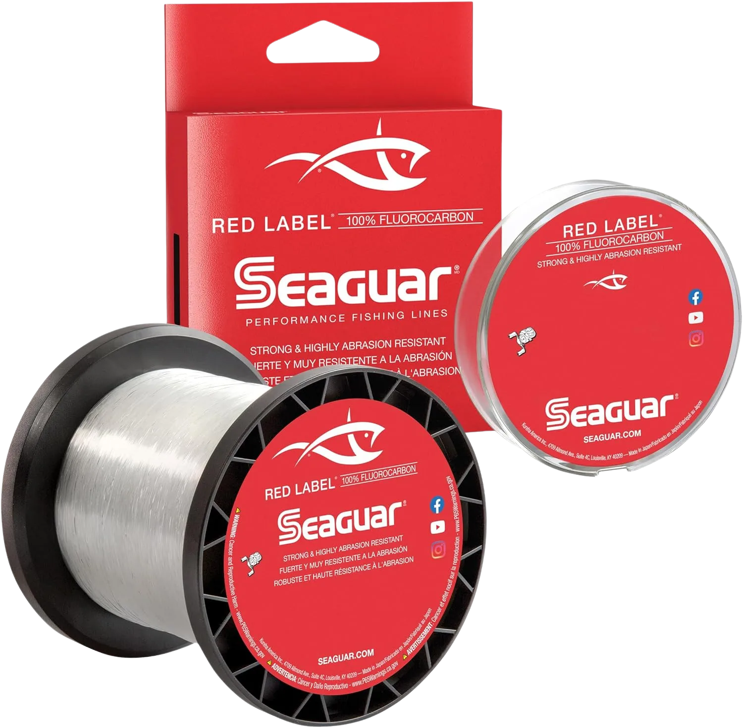 Seaguar Red Label 100 percent fluorocarbon fishing line spool