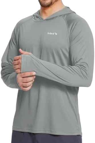 Baleaf UPF 50 plus long sleeve hooded sun protection shirt for fishing