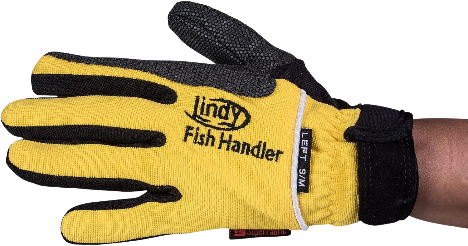 Lindy fish handling glove with SuperFabric armor for safe grip and slime coat protection