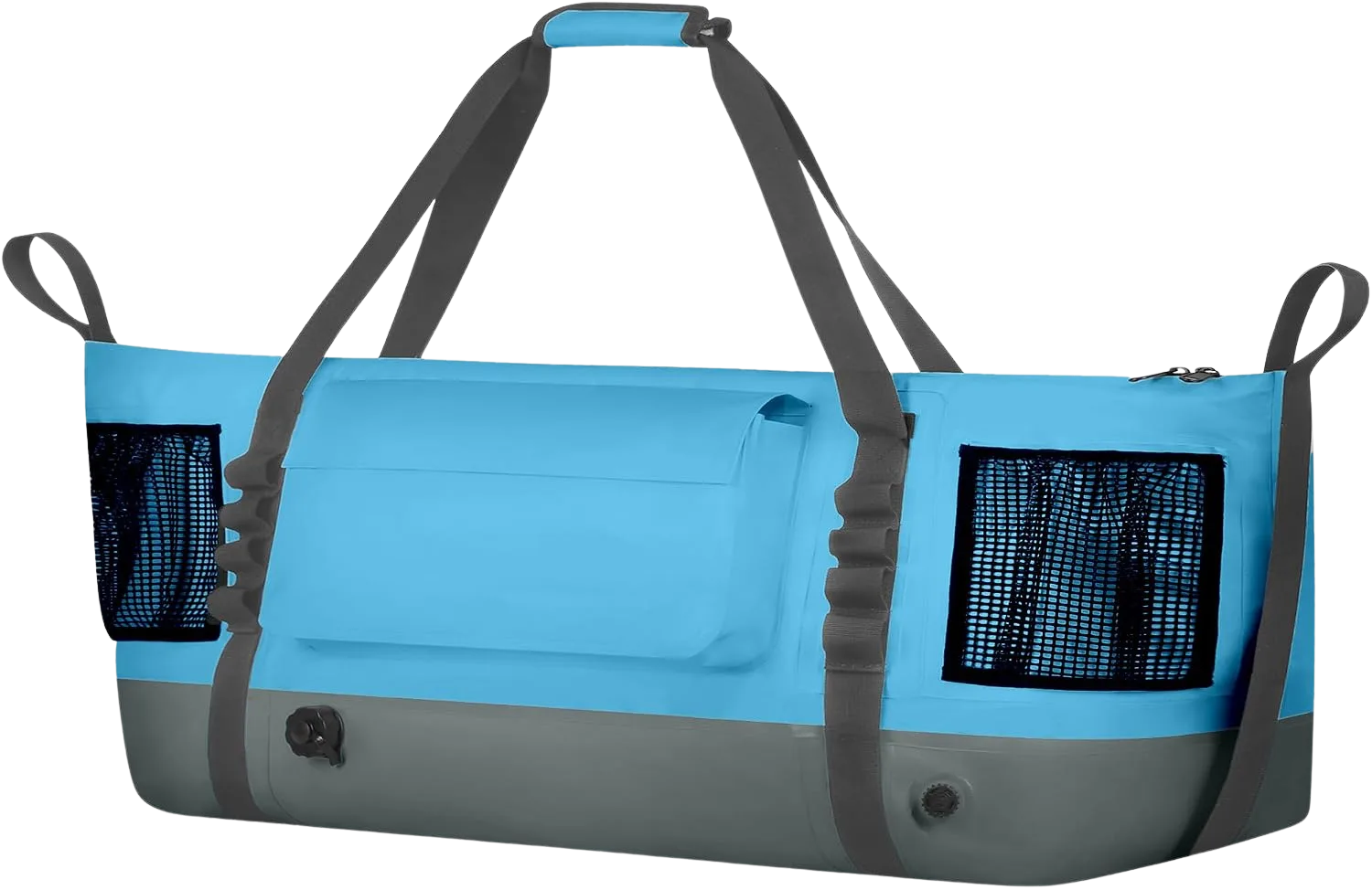MORXPLOR leakproof flat-bottom insulated fish cooler bag on a boat deck