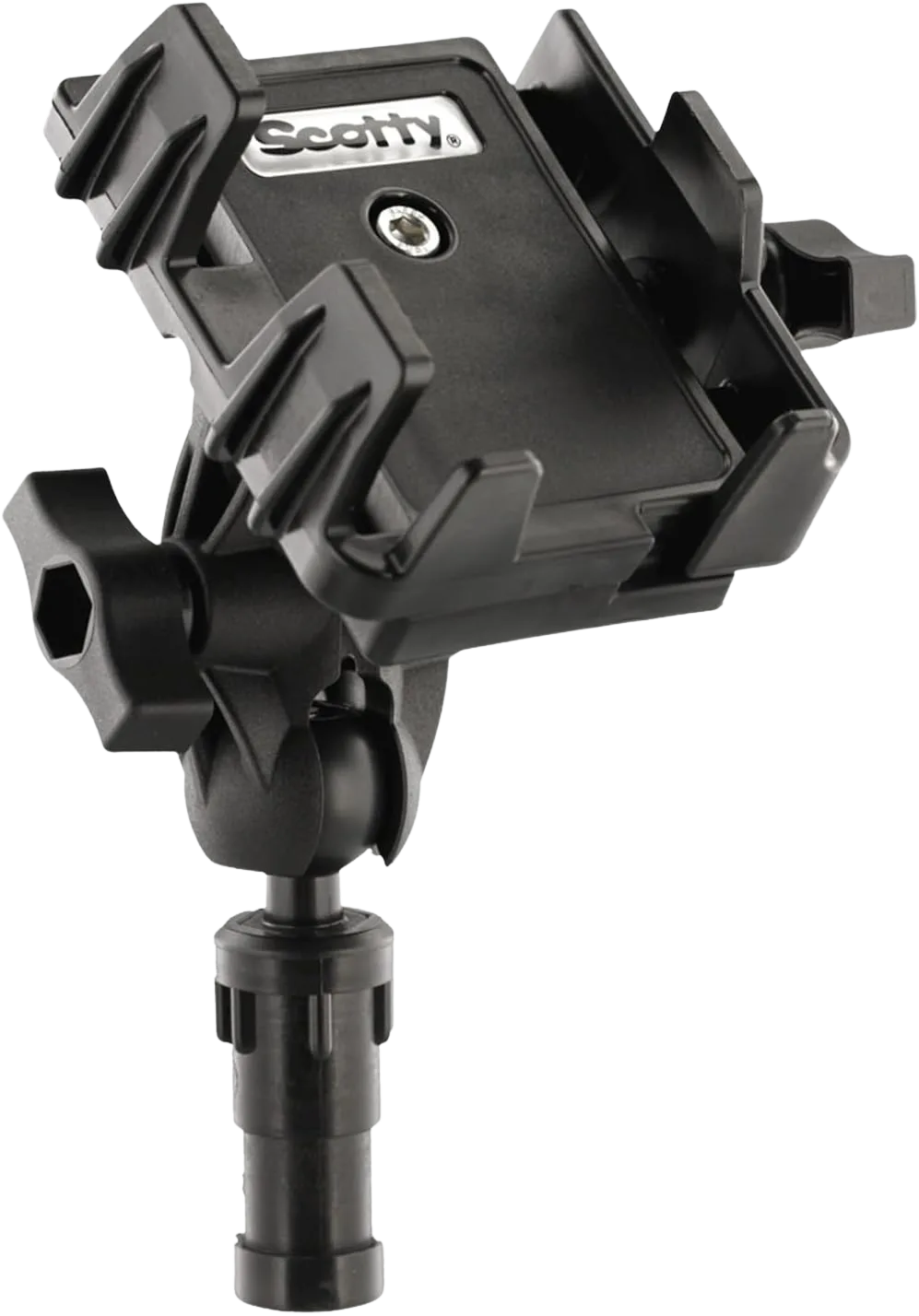 Scotty 0139 phone holder with post, track and rail mounts for boats