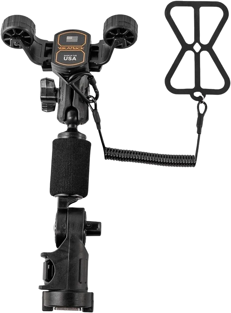 YakAttack RotoGrip phone holder that grips a phone with or without a case