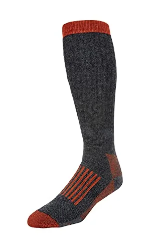 Simms Men's Merino Wool Thermal OTC Sock in Carbon for cold water wading under waders
