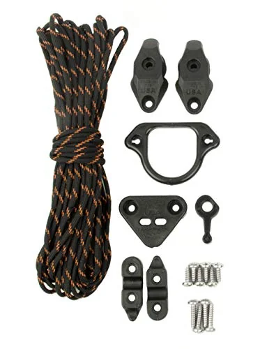 YakAttack LeverLoc anchor trolley kit with pulleys and reflective paracord for a fishing kayak